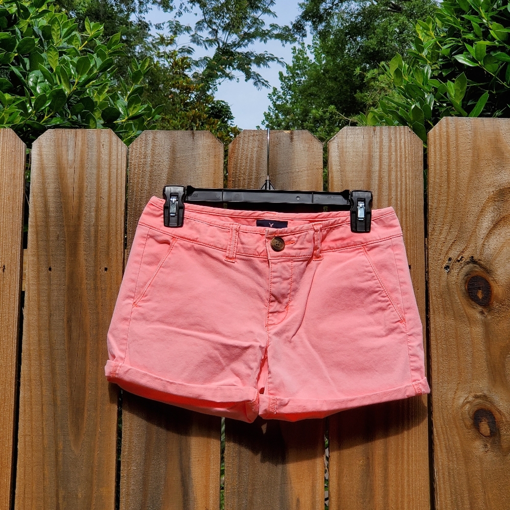 A.E. Neon Pink Midi Shorts